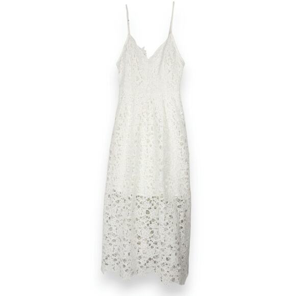 ASTR The Label Lace Fit & Flare Midi Dress White XS EUC Bridal Shower Old Money - Picture 1 of 9